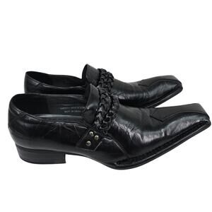 Antonio Zengara Men's Funky Dress Shoes Leather Black 9.5